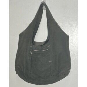 KOOBA Hobo Tote Bag Gray Leather Large Roomy Purse Diaper Bag Lagenlook Capsule